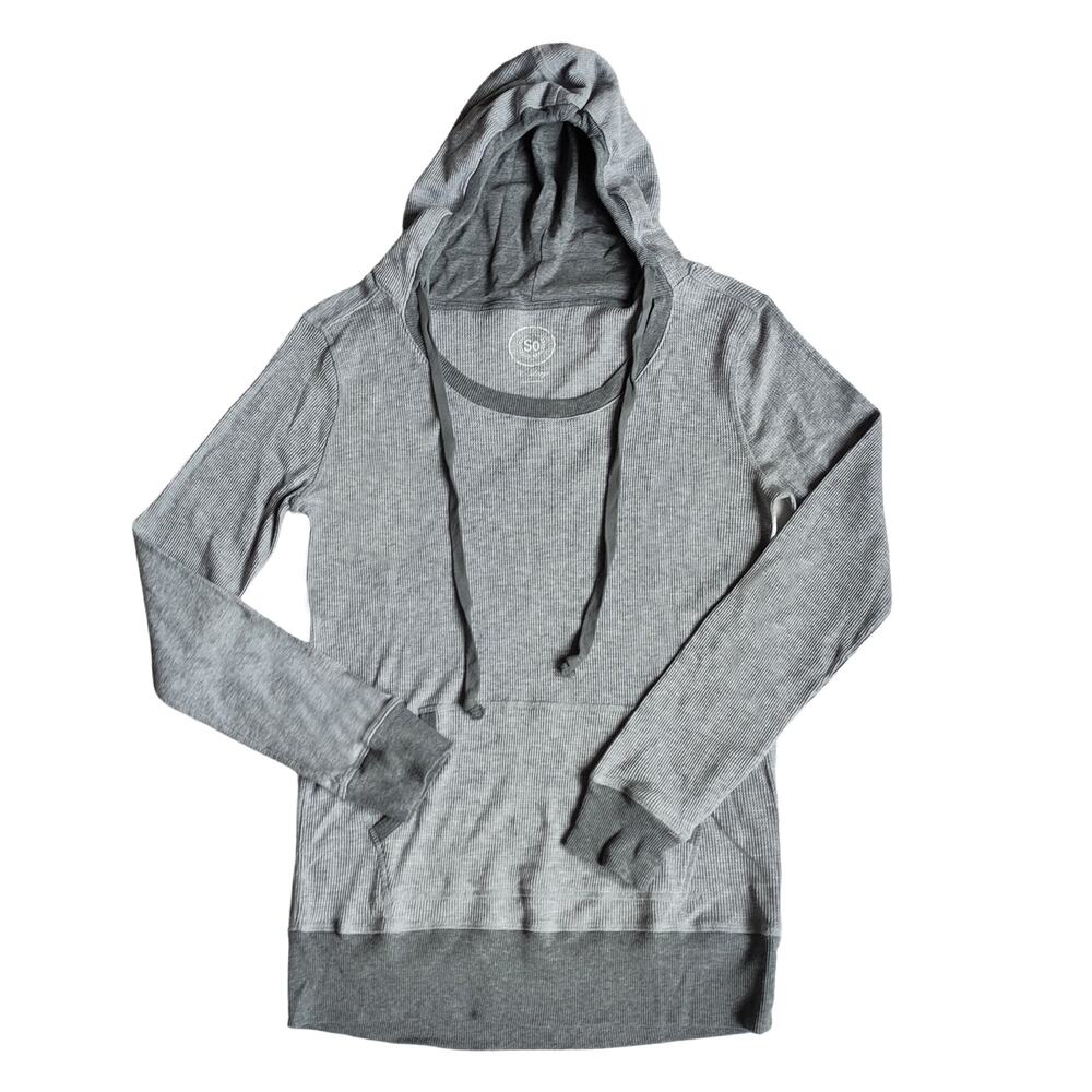 SO Gray Long Sleeve Hooded Top